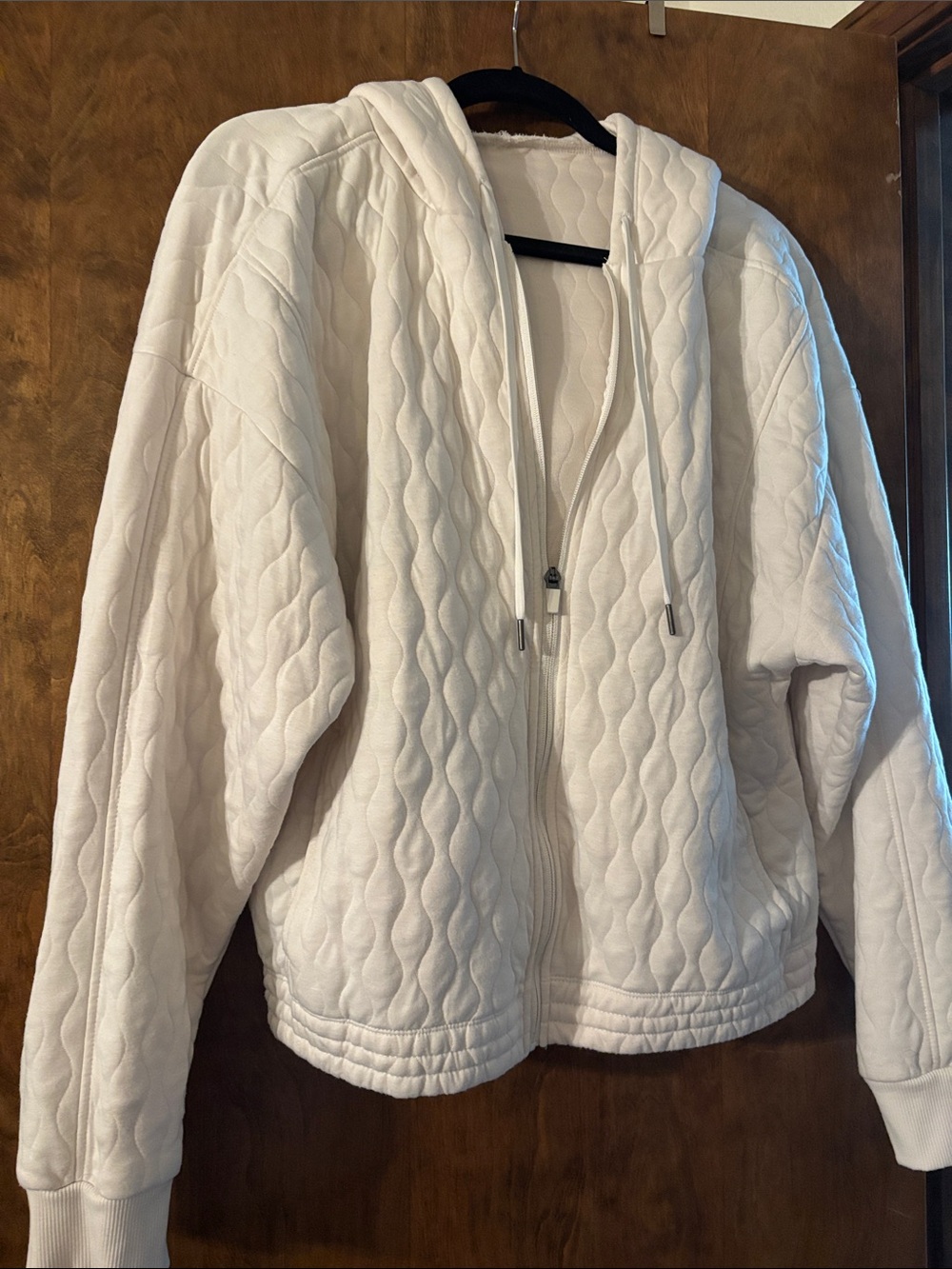 Cozy Quilted Teddy Hoodie Jacket in White